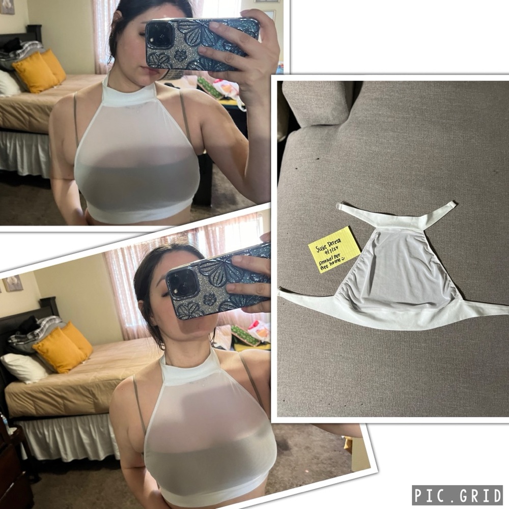 IHeart raves mesh halter top